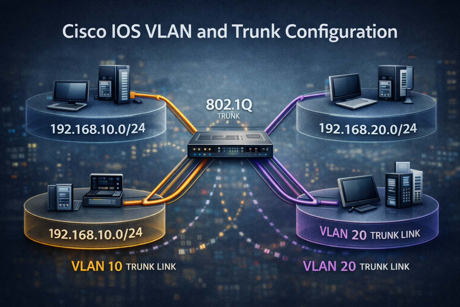 Cisco IOS VLAN and 802.1Q Trunk Configuration